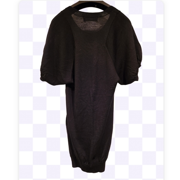 DIABLESS PARIS VINTAGE BLACK PUFF SLEEVE  KNIT SWEATER DRESS.SMALL - Picture 4 of 6